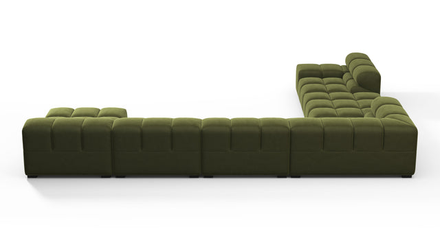 Tufty - Tufty Sectional, Extra Large Left Corner, Thyme Luxe Velvet