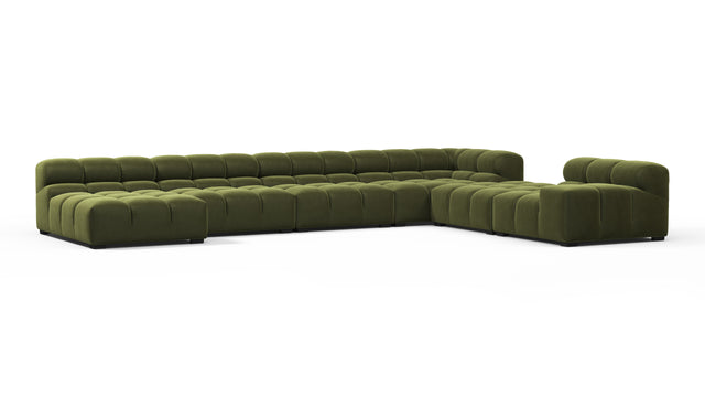 Tufty - Tufty Sectional, Extra Large Right Corner, Thyme Luxe Velvet