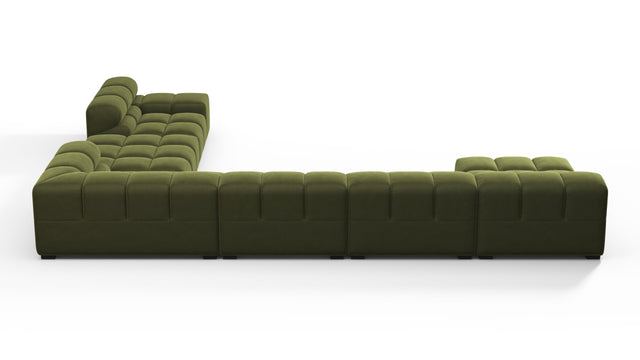 Tufty - Tufty Sectional, Extra Large Right Corner, Thyme Luxe Velvet