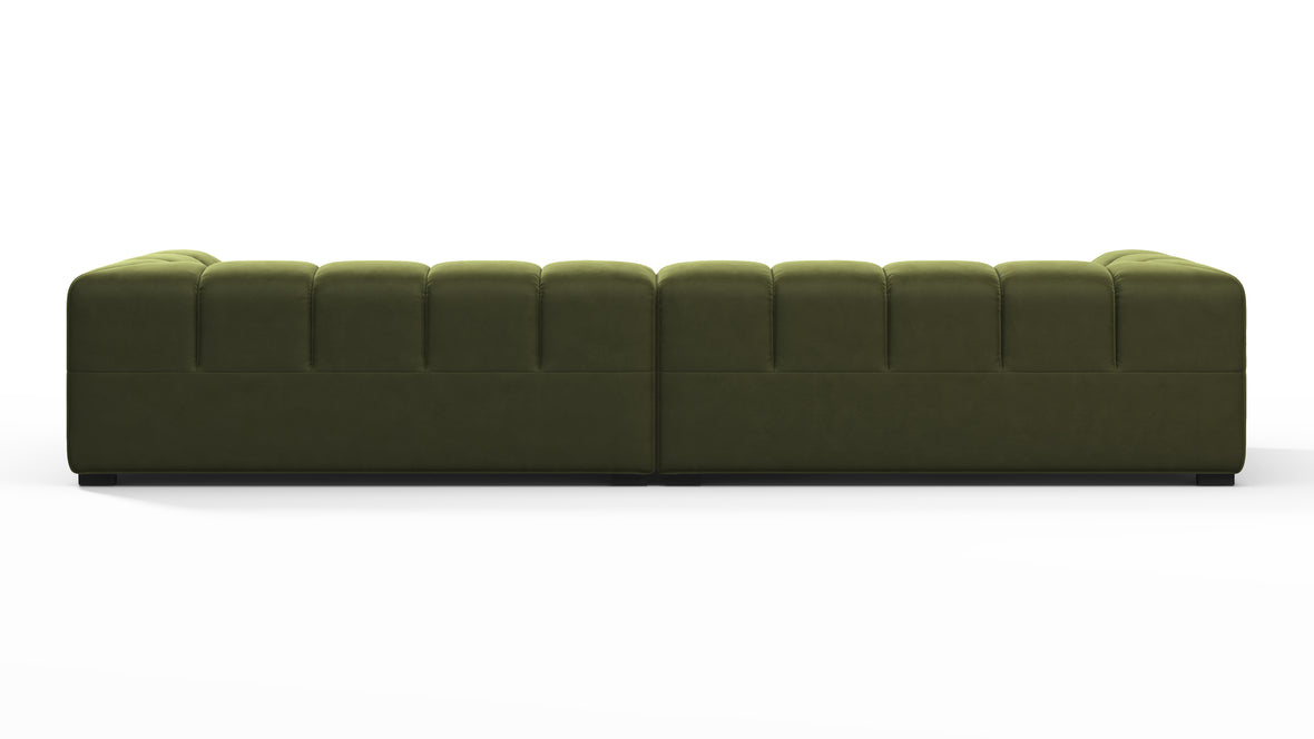 Tufty - Tufty Sectional, Extra Large Sofa, Thyme Luxe Velvet