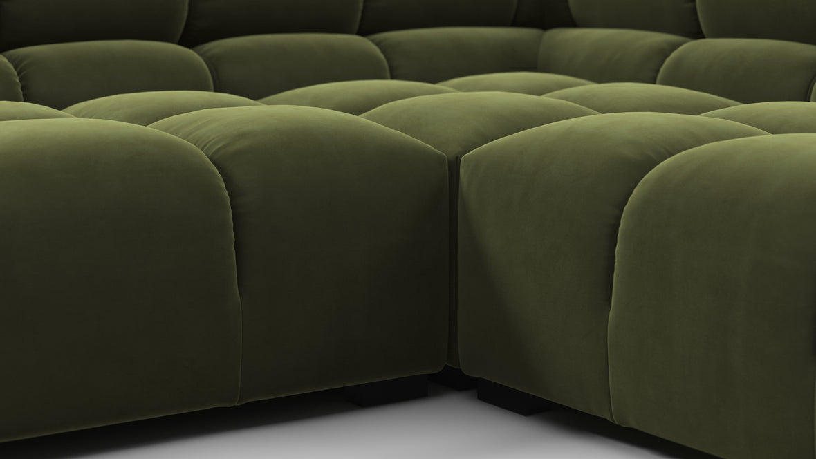 Tufty - Tufty Sectional, Large Left Corner, Thyme Luxe Velvet