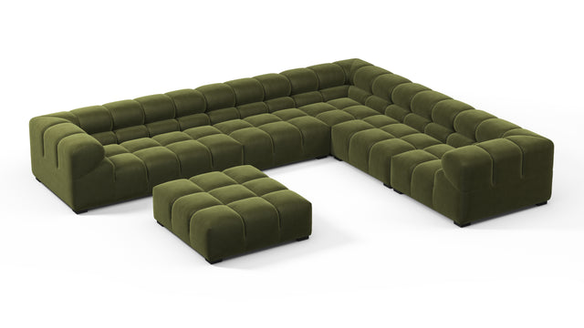 Tufty - Tufty Sectional, Large Right Corner, Thyme Luxe Velvet