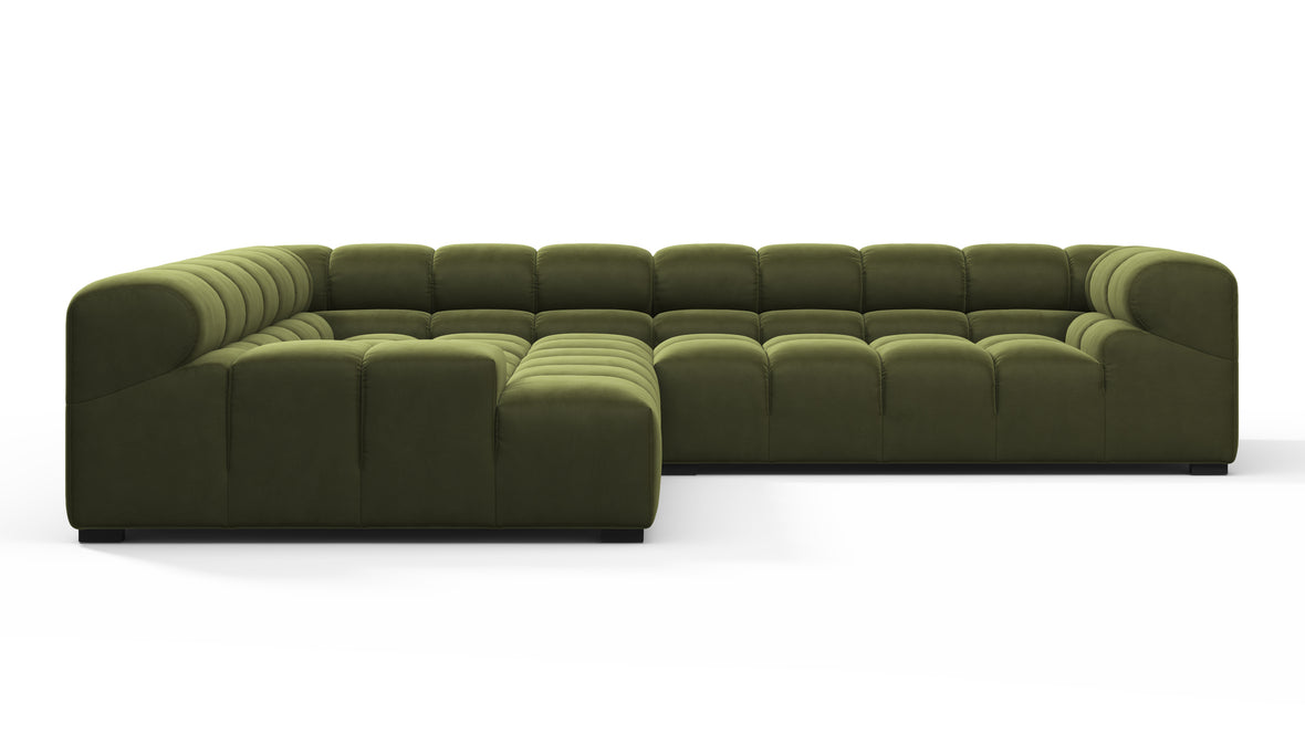 Tufty - Tufty Sectional, Left Corner, Thyme Luxe Velvet