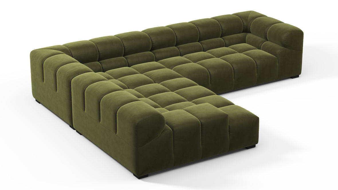 Tufty - Tufty Sectional, Left Corner, Thyme Luxe Velvet