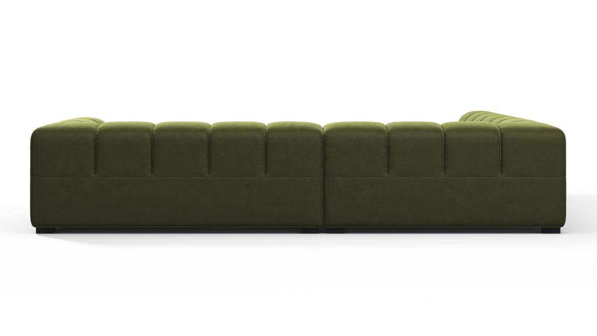 Tufty - Tufty Sectional, Left Corner, Thyme Luxe Velvet