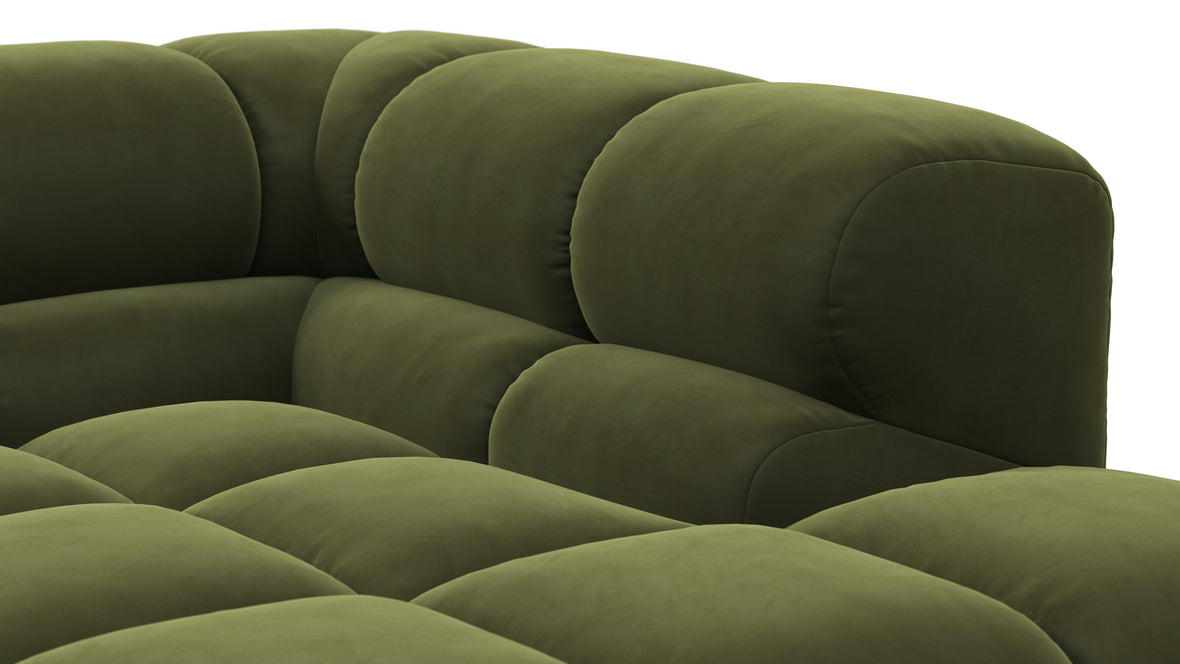 Tufty - Tufty Sectional, Small L, Right, Thyme Luxe Velvet