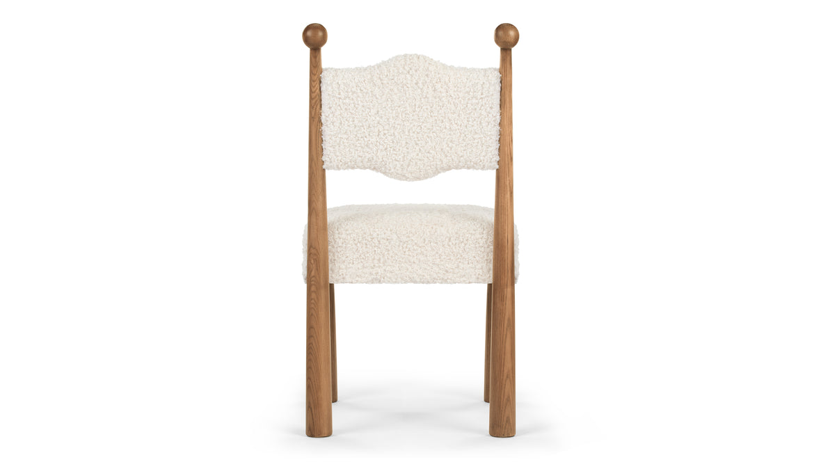 Boheme - Boheme Side Chair, Cream Teddy Sherpa and Walnut Stain
