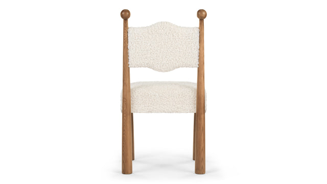 Boheme - Boheme Side Chair, Cream Teddy Sherpa and Walnut Stain