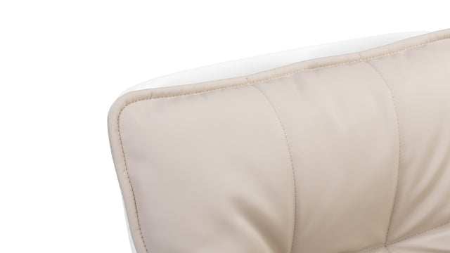 Husk - Husk Armchair, Latte Vegan Leather and White