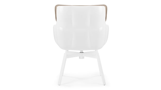 Husk - Husk Armchair, Latte Vegan Leather and White