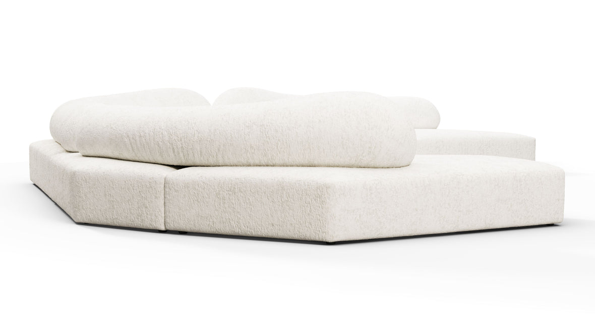 On the Rocks - On the Rocks Sofa, U Shape, White Textured Chenille