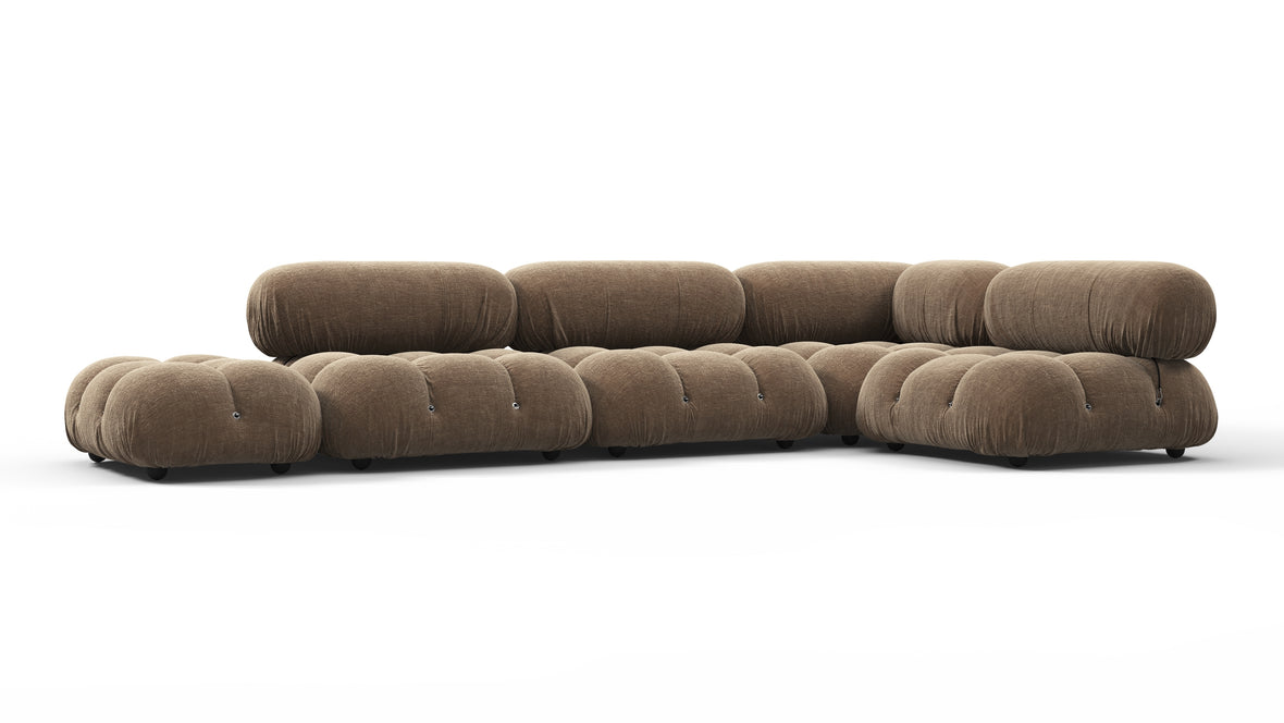 Bellini Sectional - Mario Bellini Sectional, Right Corner, Cappuccino Brown Chenille