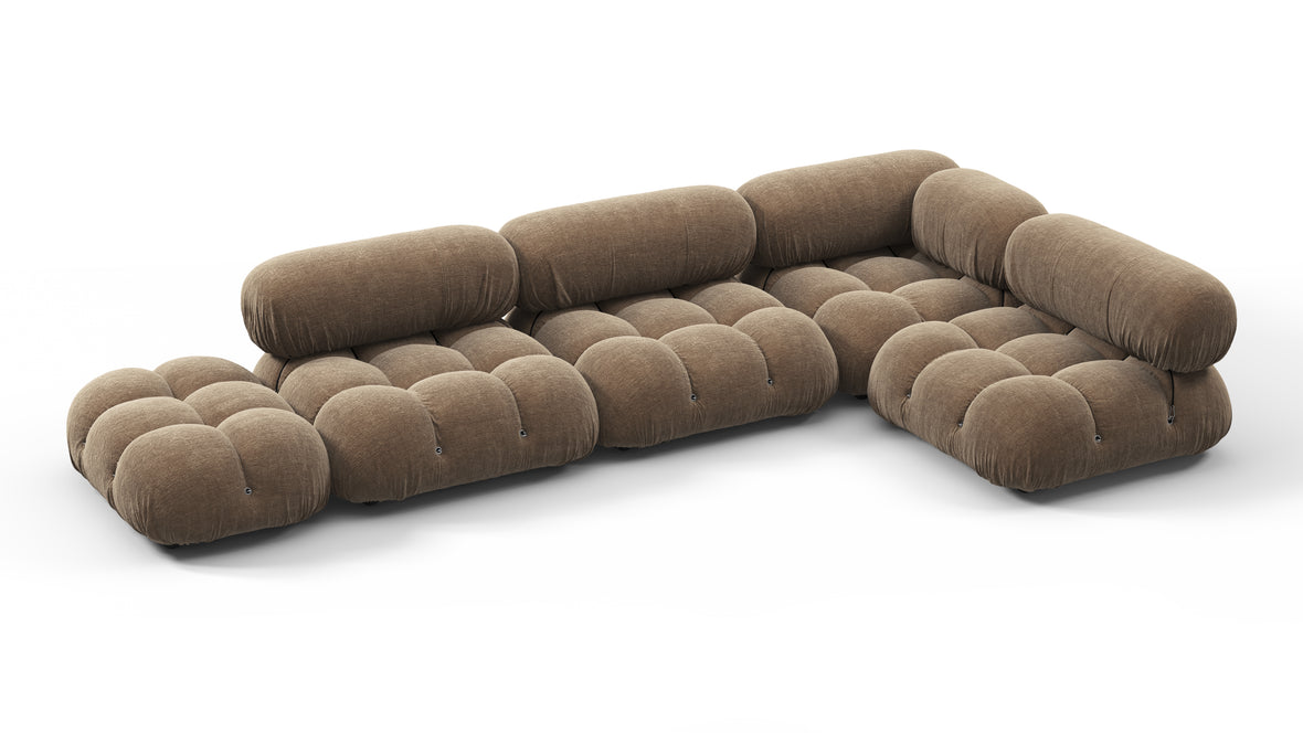 Bellini Sectional - Mario Bellini Sectional, Right Corner, Cappuccino Brown Chenille