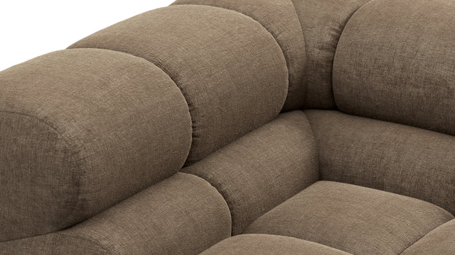 Tufty - Tufty Module, Large Left Corner, Cappuccino Brown Chenille