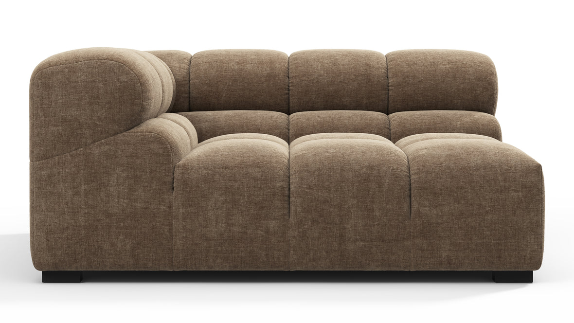 Tufty - Tufty Module, Large Left Corner, Cappuccino Brown Chenille