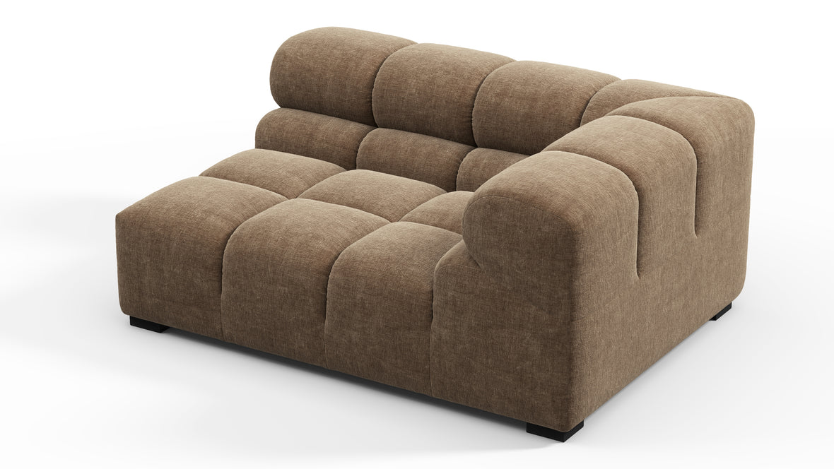 Tufty - Tufty Module, Large Left Corner, Cappuccino Brown Chenille