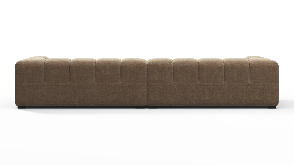 Tufty - Tufty Sectional, Extra Large Sofa, Cappuccino Brown Chenille