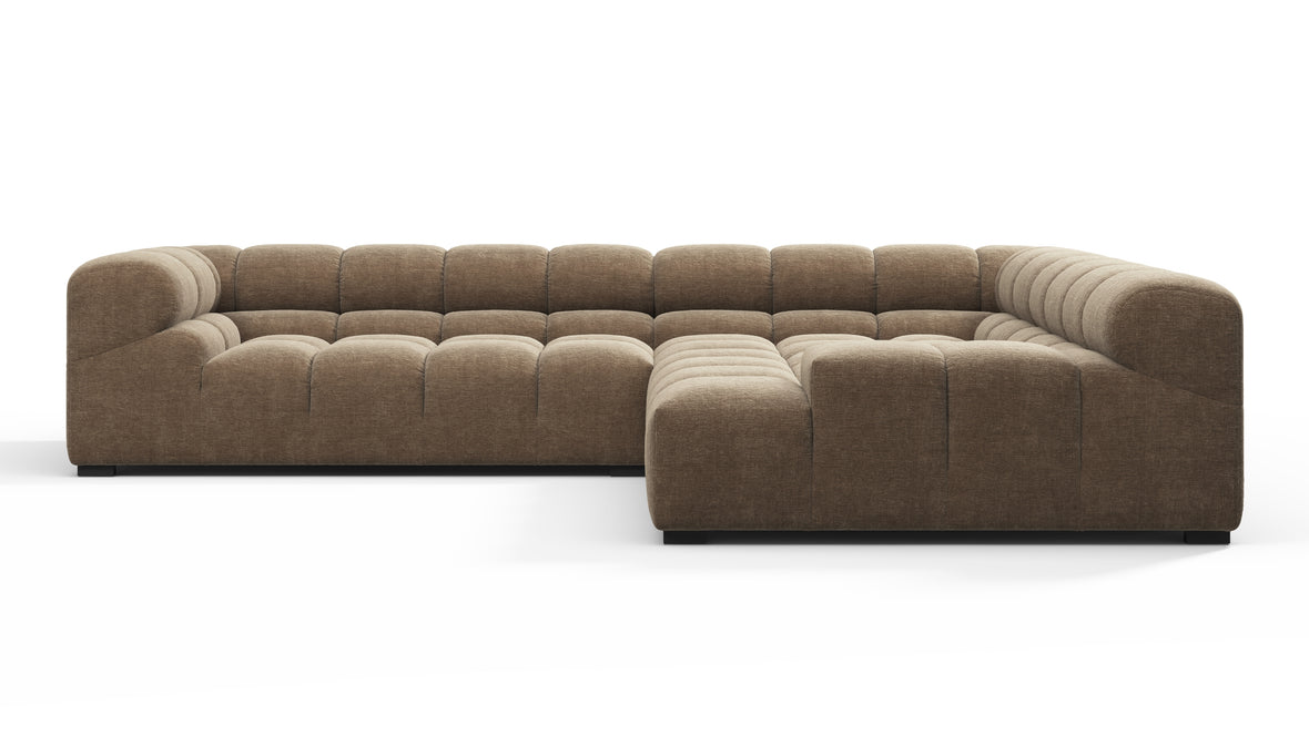 Tufty - Tufty Sectional, Right Corner, Cappuccino Brown Chenille