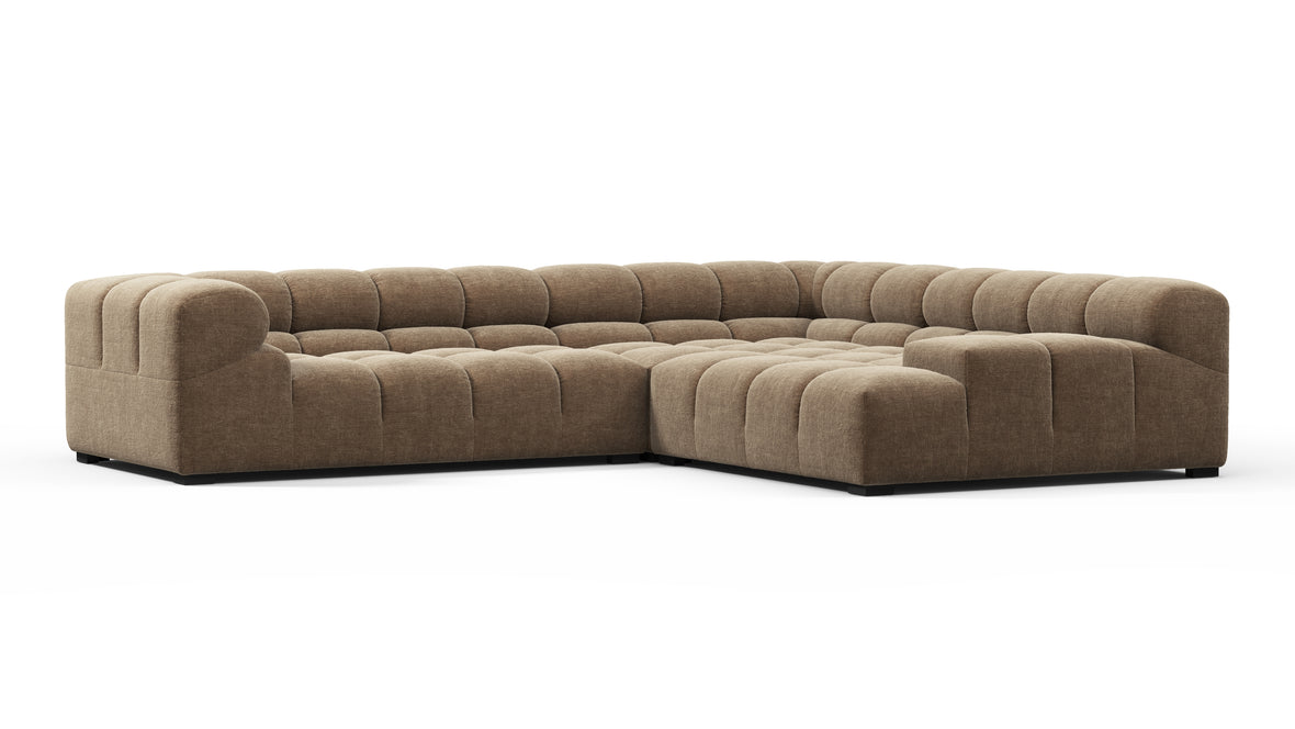 Tufty - Tufty Sectional, Right Corner, Cappuccino Brown Chenille