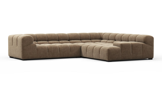 Tufty - Tufty Sectional, Right Corner, Cappuccino Brown Chenille