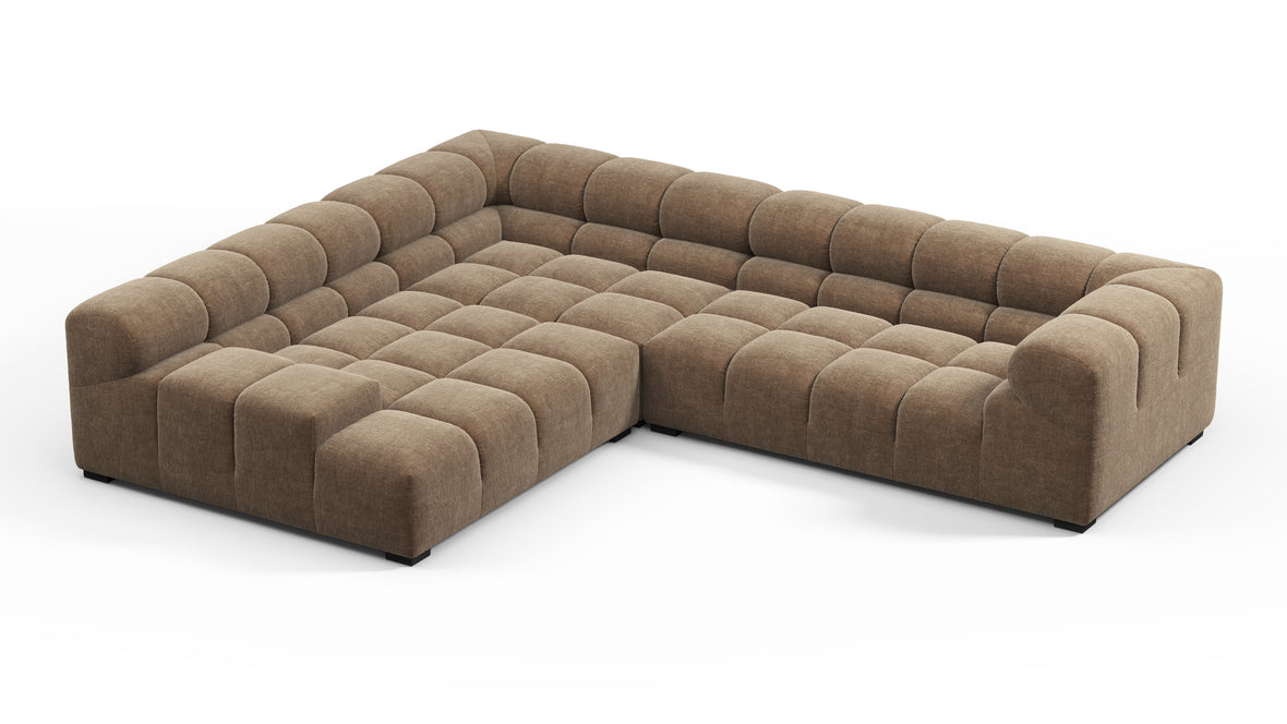 Tufty - Tufty Sectional, Right Corner, Cappuccino Brown Chenille