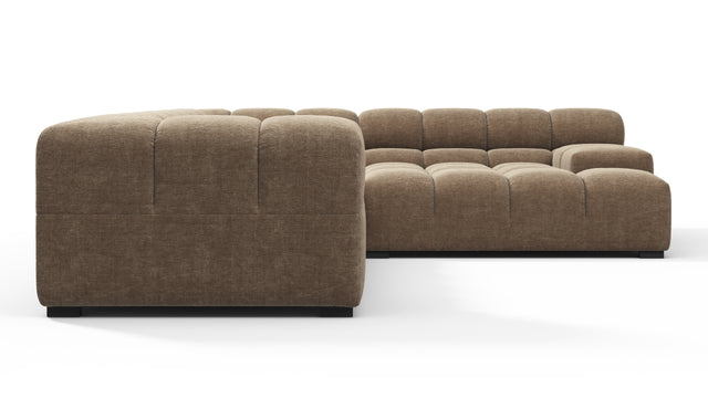Tufty - Tufty Sectional, Right Corner, Cappuccino Brown Chenille