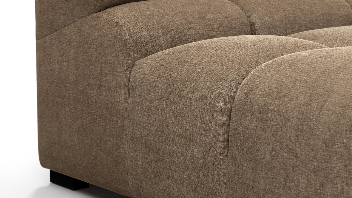 Tufty - Tufty Sectional, Small, Right Chaise, Cappuccino Brown Chenille
