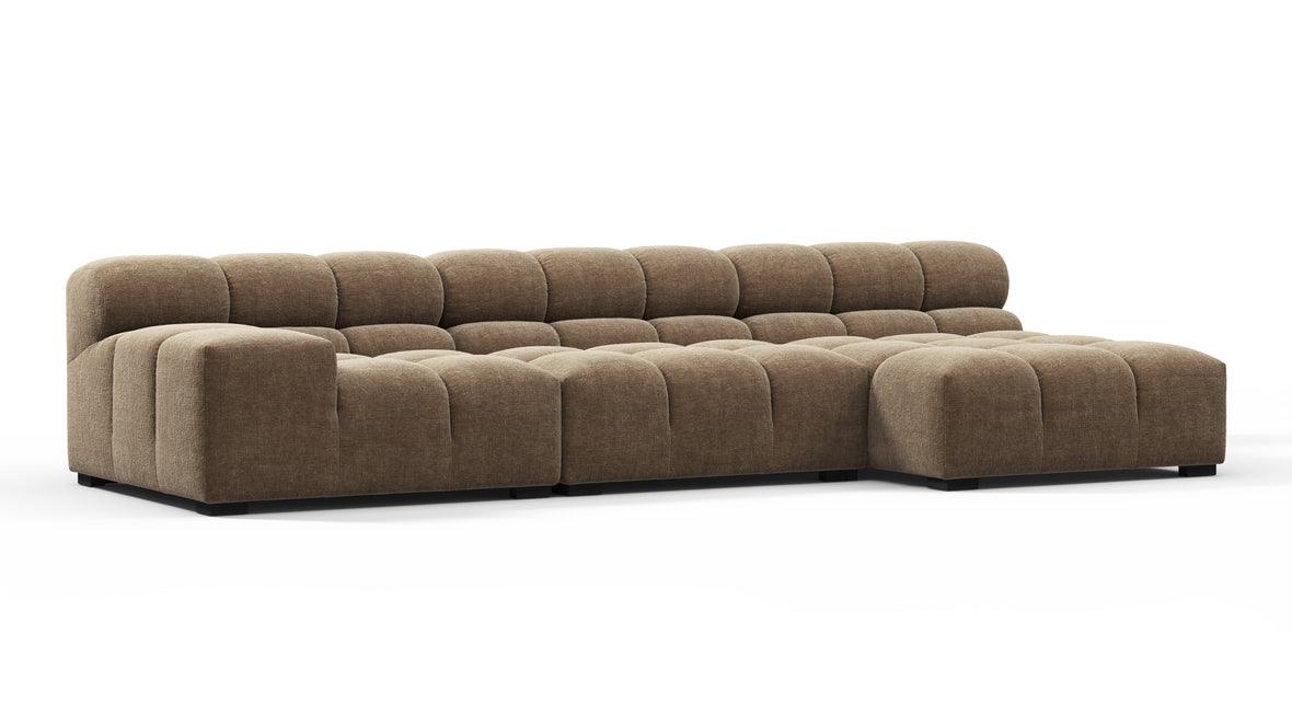 Tufty - Tufty Sectional, Small, Right Chaise, Cappuccino Brown Chenille