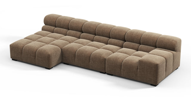 Tufty - Tufty Sectional, Small, Right Chaise, Cappuccino Brown Chenille