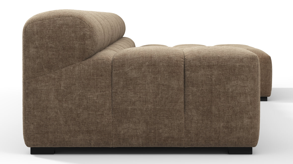 Tufty - Tufty Sectional, Small, Right Chaise, Cappuccino Brown Chenille