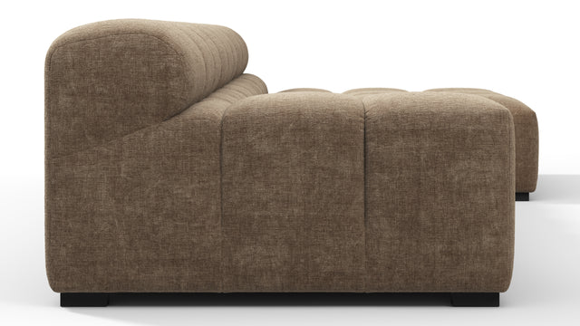 Tufty - Tufty Sectional, Small, Right Chaise, Cappuccino Brown Chenille