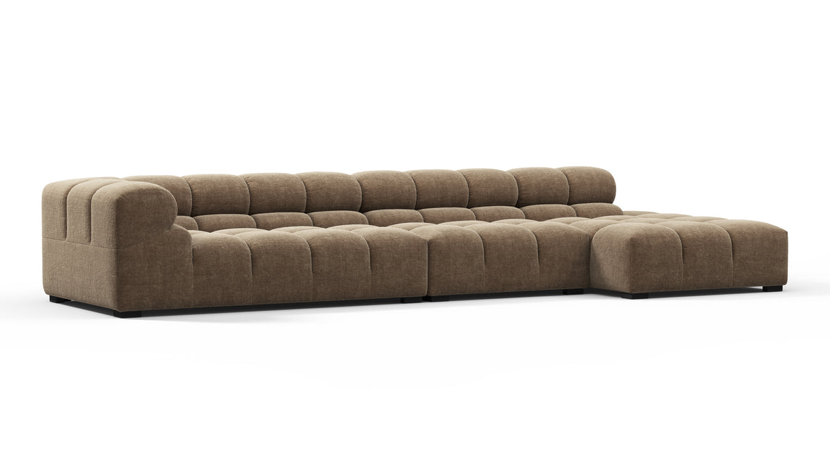 Tufty - Tufty Sectional, Large, Right Chaise, Cappuccino Brown Chenille