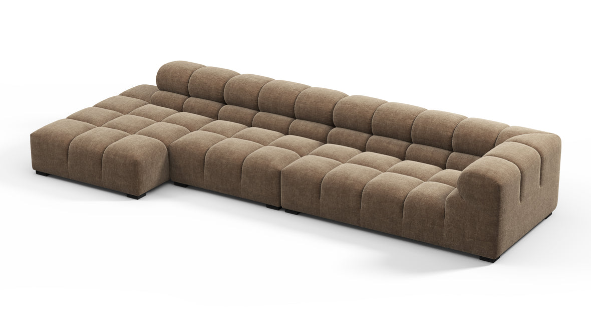 Tufty - Tufty Sectional, Large, Right Chaise, Cappuccino Brown Chenille