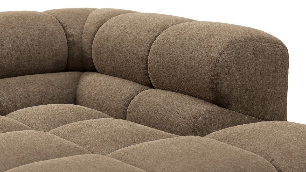 Tufty - Tufty Sectional, Small L, Right, Cappuccino Brown Chenille