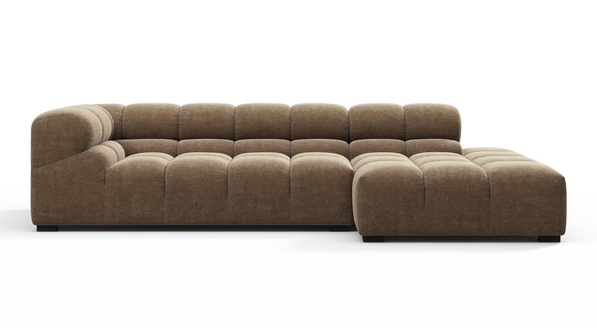 Tufty - Tufty Sectional, Small L, Right, Cappuccino Brown Chenille