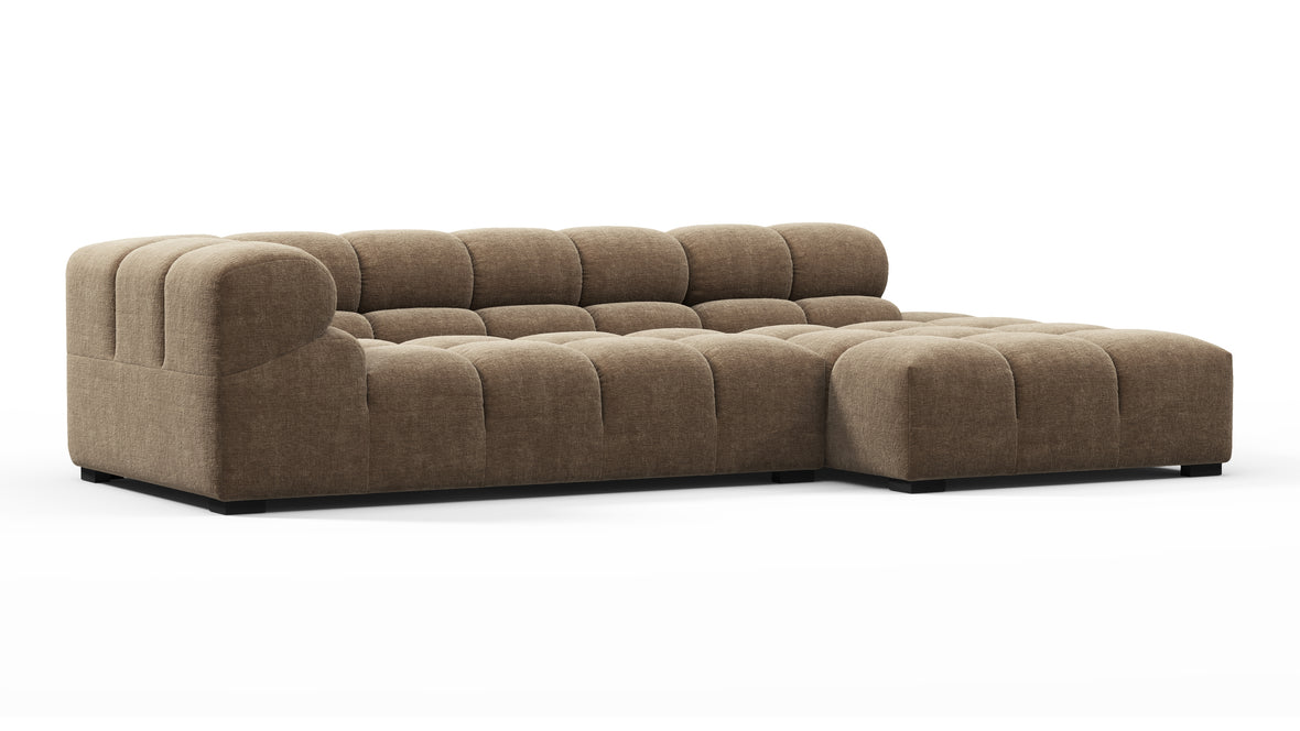 Tufty - Tufty Sectional, Small L, Right, Cappuccino Brown Chenille