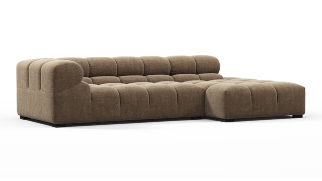 Tufty - Tufty Sectional, Small L, Right, Cappuccino Brown Chenille