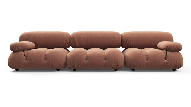 Bellini Sofa - Mario Bellini Three Seater Sofa, Mocha Mousse Vegan Suede