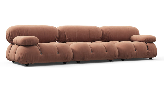 Bellini Sofa - Mario Bellini Three Seater Sofa, Mocha Mousse Vegan Suede