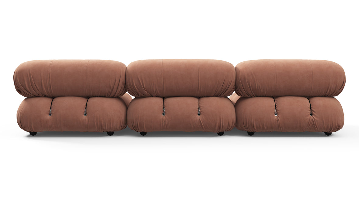 Bellini Sofa - Mario Bellini Three Seater Sofa, Mocha Mousse Vegan Suede