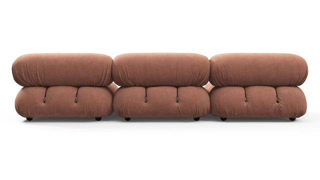 Bellini Sofa - Mario Bellini Three Seater Sofa, Mocha Mousse Vegan Suede