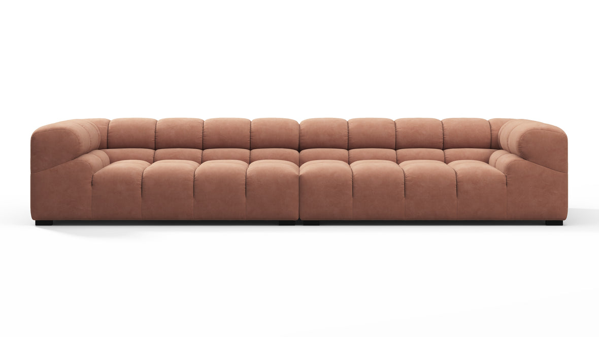 Tufty - Tufty Sectional, Extra Large Sofa, Mocha Mousse Vegan Suede