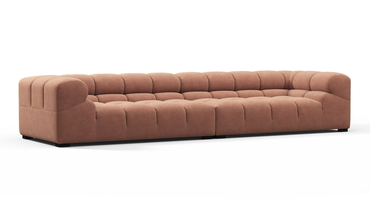 Tufty - Tufty Sectional, Extra Large Sofa, Mocha Mousse Vegan Suede