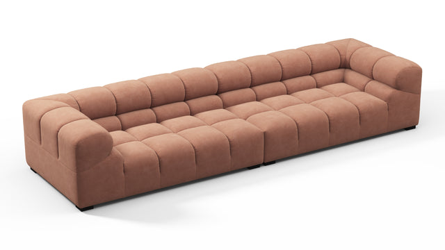 Tufty - Tufty Sectional, Extra Large Sofa, Mocha Mousse Vegan Suede