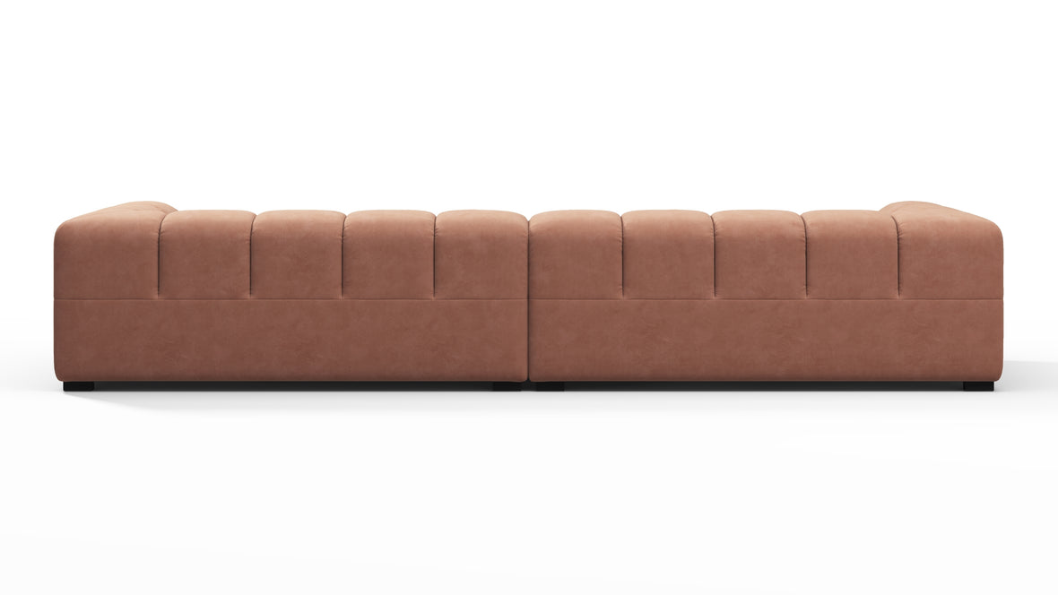 Tufty - Tufty Sectional, Extra Large Sofa, Mocha Mousse Vegan Suede