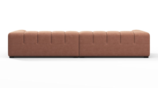 Tufty - Tufty Sectional, Extra Large Sofa, Mocha Mousse Vegan Suede