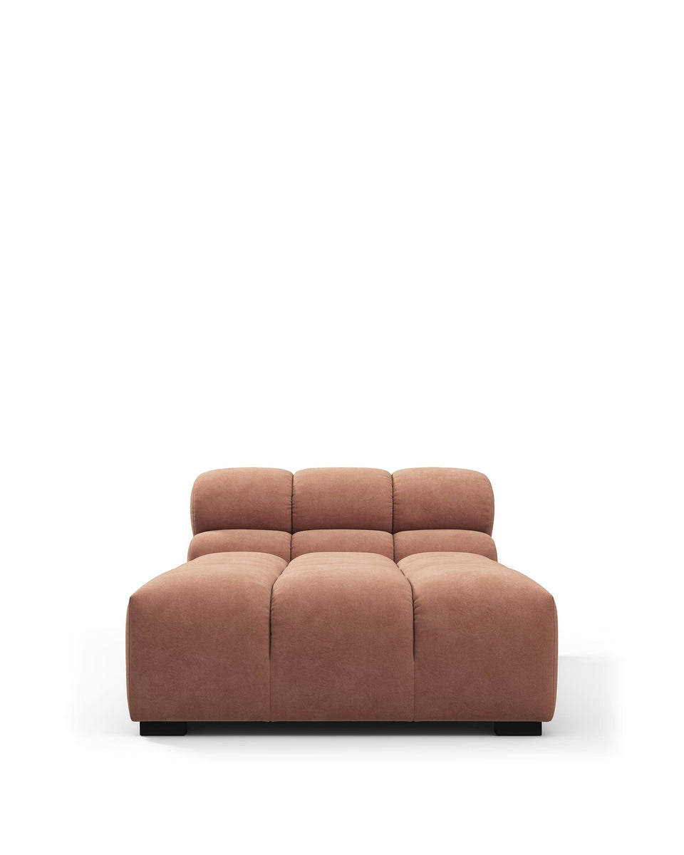 Tufty Module, Armless Chaise, Mocha Mousse Vegan Suede – Interior Icons