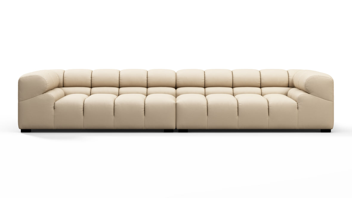 Tufty Outdoor - Tufty Outdoor Sectional, Extra Large Sofa, Latte Performance Weave