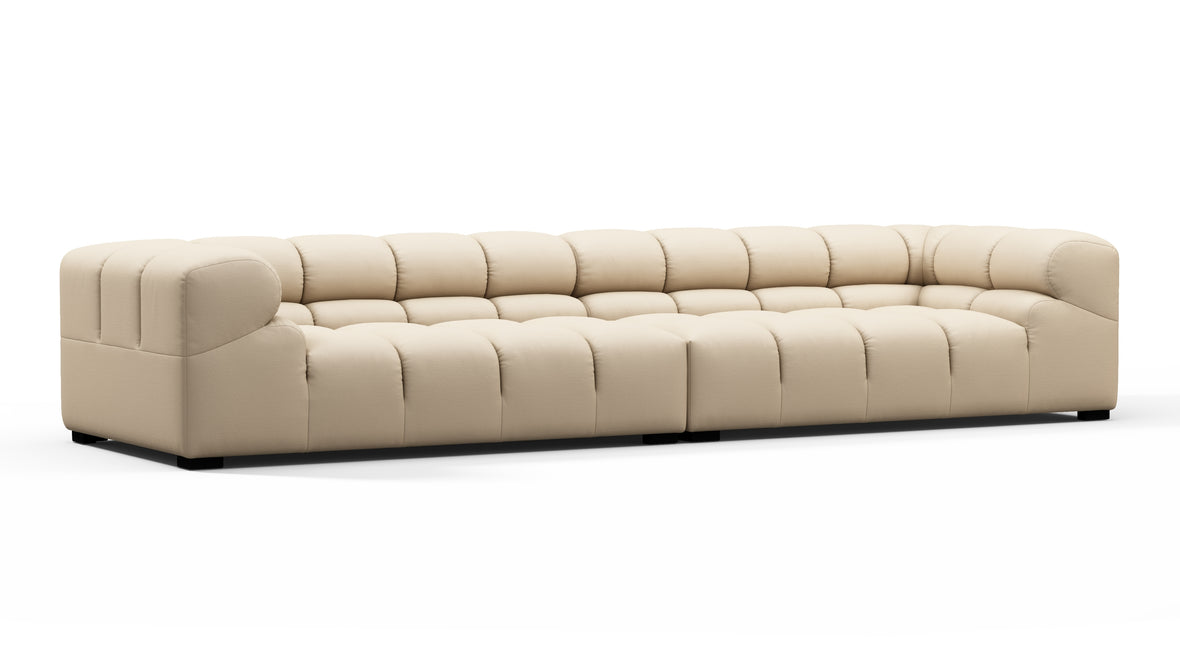 Tufty Outdoor - Tufty Outdoor Sectional, Extra Large Sofa, Latte Performance Weave