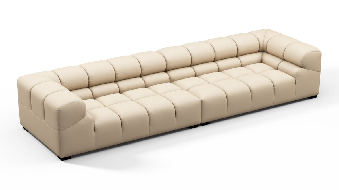 Tufty Outdoor - Tufty Outdoor Sectional, Extra Large Sofa, Latte Performance Weave